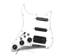 Set di battipenna per chitarra elettrica SSH Coil Splitting Pickups Guitar Pickguard 2 mini humbucker con bobina Pickup ad alta uscita caricato precablato antigraffio (bianco nero)