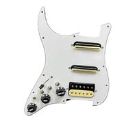 Set di battipenna per chitarra elettrica ST Guitar SSH-Coil Splitting Pickguard precablato due mini humbucker + un humbucker (9K/9K/15K) (WH con interruttore)