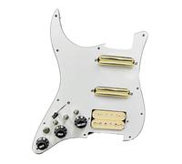 Set di battipenna per chitarra elettrica ST Guitar SSH-Coil Splitting Pickguard precablato due mini humbucker + un humbucker (9K/9K/15K) (interruttore WH giallo)