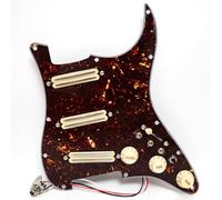 Set di battipenna precablato per chitarra Fender Stratocaster con 3 mini pickup Humbucker a doppia rotaia, interruttori a spirale, interruttore di miglioramento, pentole (verde perlato chiaro)