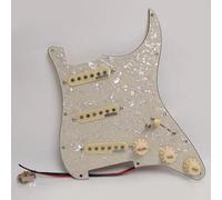 Set di battipenna precablato per chitarra SSS per Fender Stratocaster ST Style con Wilkinson Alnico 5 pickup single coil, 3 strati SSS, kit di aggiornamento per cablaggio chitarra (giallo chiaro