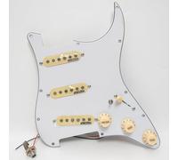 Set di battipenna precablato per chitarra SSS per Fender Stratocaster ST Style con Wilkinson Alnico 5 pickup single coil, 3 strati SSS, kit di aggiornamento cablaggio per chitarra (bianco vintage)