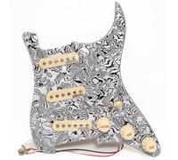 Set di battipenna precablato per chitarra SSS, per Fender Stratocaster ST Style con Wilkinson Alnico 5 pickup single coil, 3 strati SSS, kit di aggiornamento cablaggio per chitarra (zebra)