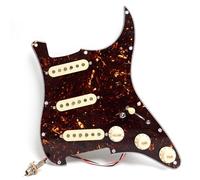 Set di battipenna SSS pre-cablato, tartaruga caffè scuro per chitarra Fender Stratocaster Set battipenna precablato - Alnico 5 pickup bobina singola, kit di aggiornamento
