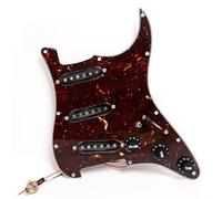 Set di battipenna SSS pre-cablato, tartaruga caffè scuro per chitarra Fender Stratocaster Set battipenna precablato - Alnico 5 pickup bobina singola, kit di aggiornamento