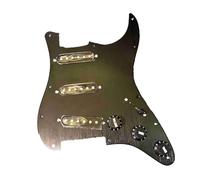 Set di battipenna SSS precablato a bobina singola, battipenna in lega di alluminio con interruttore a 5 vie precaricato con cablaggio adatto per chitarra ST Style (nero)