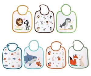Set di Bavaglini Kiokids disegni di animali 7pz