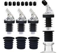 Set di beccucci per olio d'oliva con tecnologia a prova di perdite, 4 beccucci adattabili e 8 coperchi per bottiglie da cucina