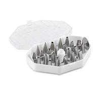 Set di beccucci piccoli, diversi beccucci, Beccucci: acciaio inossidabile, adattatore: plastica PE, cassetta in plastica., acciaio inox, 29-teilig
