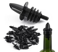 Set di beccucci versatori per vino, confezione da 36/50, versatori in plastica antigoccia per liquori, olio d'oliva e aceto, accessori per bar con beccuccio affusolato, nero, 6,9 cm (50 pezzi)
