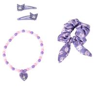 Set di bellezza accessori Hello Kitty Kuromi | Kit pinzette, scrunchie e collana per bambini | Accessori in tonalità viola con design alternativo Sanrio