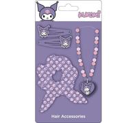 Set di bellezza accessori Hello Kitty Kuromi | Kit pinzette, scrunchie e collana per bambini | Accessori in tonalità viola con design alternativo Sanrio