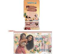 Set di bellezza accessori Moana | Kit per bambini con pinzette, giarrettiere e scrunchies in astuccio | Accessori per capelli con design tropicale Disney