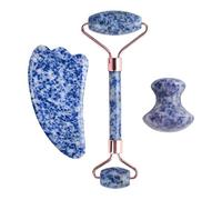 Set di bellezza Guasha for raschietto for guazzo, rullo for massaggio in giada, pietra di cristallo naturale, 1 rullo decorazioni per la casa(Color:3pcs Type B)