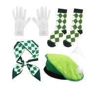 : Set di berretto da golf e berretto da donna, pacchetto di a tema golf di Halloween, include guanti con diamantati, sciarpa sottile, materiale in tessuto leggero, dimensioni