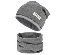 Set di berretto e sciarpa per bambini, 95% cotone, set di berretto e sciarpa per ragazze e ragazzi 2-8 anni, sciarpa calda invernale per autunno inverno primavera, Grigio C, 48-54 cm