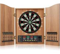 Set di bersagli elettrici con armadietto, punteggio automatico, 2 set di freccette (12 freccette, 88 punte morbide), bersaglio elettronico con 4 display digitale a LED