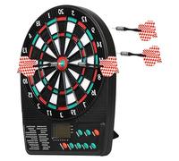 Set di bersagli elettronici con supporto, 3 freccette incluse, display LCD con punteggio automatico, bersaglio a punta morbida, 26 x 20 cm, giochi multipli per la stanza dei giochi in famiglia