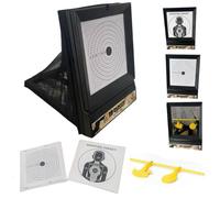 Set di bersagli per Airsoft con rete cattura balines - 2 modalità di gioco: punteggio e rotazione - Include 100 bersagli extra da 17 x 17 cm - ideale per pratica di tiro e allenamento di precisione