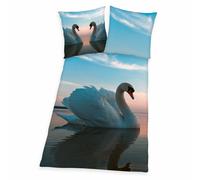 Set Di Biancheria Da Letto 2 Pezzi Con Cigno 135 X 200 CM 100% Cotone