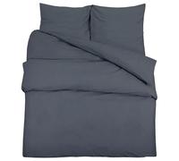 Set di biancheria da letto 200 x 200 cm, colore antracite, in microfibra leggera, per chi soffre di allergie, traspirante e facile da pulire, perfetto per tutto l'anno
