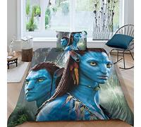 Set Di Biancheria Da Letto 3D Avatar, Con Chiusura Lampo, Microfibra Copripiumino Avatar, Biancheria Da Letto Per Bambini Con Federa Single(135x200cm)