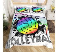Set di biancheria da letto 3D con pallavolo colorato tie dye, copripiumino sportivo per bambini, ragazzi e ragazze, in microfibra, per letto singolo
