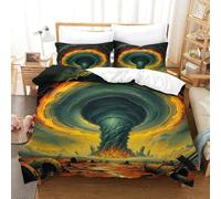 Set Di Biancheria Da Letto 3D Con Tornado nucleare Arte Set Biancheria Da Letto Con Chiusura A Cerniera E 2 Federe Confortevole Set Da 3 Pezzi Per Adulti E Bambini Single(140x200cm)