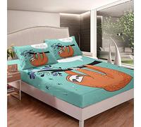 Set di biancheria da letto 3D per bambini Ragazzi Ragazze Set di biancheria da letto di bradipo carino con angoli Rami Arredamento camera da letto 2 Lenzuola singole