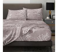 Set di biancheria da letto 4 pezzi con motivo a fiori di erba rosa opaco - 1 lenzuolo con angoli, 1 lenzuolo piano, 2 federe (esclusi i cuscini). Set di lenzuola di lusso per matrimoniale, queen, sing