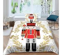 Set di biancheria da letto a fumetti,schiaccianoci decorazione per la camera dei bambini a tema vacanze di Natale, copripiumino 200x200 copripiumino natalizio