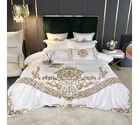 Set di biancheria da letto a grandezza naturale, semplicità moderna, set di biancheria da letto in trapunta di seta completa, copripiumini, lenzuolo piatto, morbido e setoso, in raso completo, di