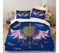 Set di Biancheria da Letto Acchiappasogni, 3 Pezzi Set Copripiumino una Piazza e Mezza 200x200 cm Fantasy Copripiumini in Microfibra con 2 Federe 50X80cm