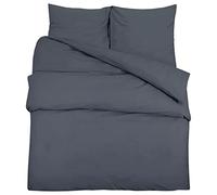 Set di biancheria da letto antracite, 260 x 240 cm, 100% cotone, facile da pulire, con 2 federe da 65 x 65 cm, chiusura a bottoni nascosta, per camera da letto, stile boho, vintage, comfort per