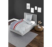Set di biancheria da letto Bierbaum 6230, Renforcé, 100% cotone, design tedesco, grigio 08, 155x220 + 80x80 cm, taglia comfort