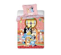 Set Di Biancheria Da Letto Bluey Famiglia 2 Pezzi 135x200 Cm 80x80 Cm Cotone