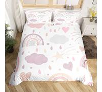 Set di biancheria da letto carino arcobaleno set di biancheria da letto a strisce colorate per bambini ragazzi ragazze stelle cuore amore decorazione trapunta set microfibra copriletto copertura natu
