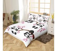 Set di biancheria da letto carino Panda bambini cartone animato Panda gigant singolo fiore di ciliegio copripiumino amante animale copripiumino camera da letto