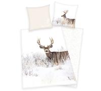 Set Di Biancheria Da Letto Cervo Paesaggio Invernale 2 Pezzi 155x220 CM Oversize