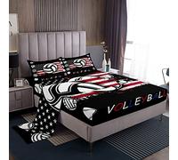 Set di biancheria da letto con bandiera americana per ragazze ragazzi pallavolo palla set di biancheria da letto sportivo lenzuola per giochi competitivi set di lenzuola per letto singolo formato 3 p