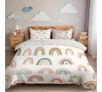 Set Di Biancheria Da Letto Con Colore Della Terra Arcobaleno Boemo 3D,Copripiumino Con Cerniera,Camera Decorazione Per La Stanza Illustrazioni Sognanti 3 Pezzi Per Ragazzi E Ragazze,240X220Cm