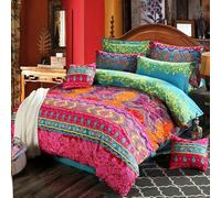 Set di biancheria da letto con copripiumino bohémien esotico, per letto matrimoniale, lussuoso copriletto sud-occidentale, con 2 federe con cerniera, 3 pezzi