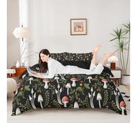 Set di biancheria da letto con copripiumino con motivo a funghi trippy, per culla, fragole rosse, piante rustiche (senza piumino), stile fattoria, con foglie di plam, decorazione per camera da letto