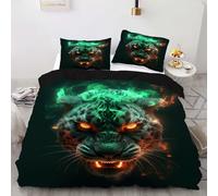 Set di biancheria da letto con copripiumino con stampa 3D con testa di tigre, motivo animali selvatici, giungla, re di tutte le bestie, set di biancheria da letto per ragazzi e ragazze, per bambini