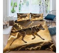 Set di biancheria da letto con copripiumino e federe, motivo Animal Dog Fulmine astratto, per bambini, ragazzi, ragazze, adolescenti, set di copripiumino decorazione per la stanza (Dx7451)