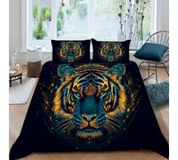 Set di biancheria da letto con copripiumino e federe, motivo Tigre dipinta Arte astratta, per bambini, ragazzi, ragazze, adolescenti, set di copripiumino decorazione per la stanza (Dz3433)