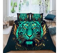 Set di biancheria da letto con copripiumino e federe, motivo Tigre dipinta Arte astratta, per bambini, ragazzi, ragazze, adolescenti, set di copripiumino decorazione per la stanza (Dz3454)