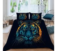 Set di biancheria da letto con copripiumino e federe, motivo Tigre dipinta Arte astratta, per bambini, ragazzi, ragazze, adolescenti, set di copripiumino decorazione per la stanza (Dz3440)