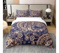 Set di biancheria da letto con copripiumino in cotone per bambini, con stampa paisley bohémien, 100% cotone, king size, stile bohémien esotico, set copripiumino per letto matrimoniale in stile indian