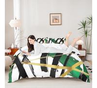 Set di biancheria da letto con copripiumino king size, linea moderna astratta, 3 pezzi, design geometrico semplice ed estetico, decorazione per la camera dei bambini, ragazzi e ragazze, 2 federe